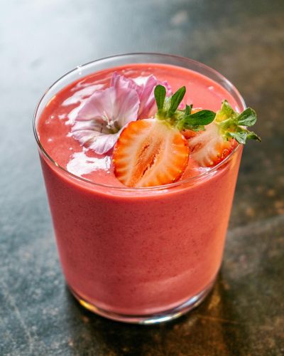 Smoothie à la fraise et framboise