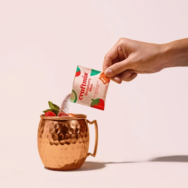 Cocktail Fraise-Gingembre en Poudre – Pack 12 Sachets