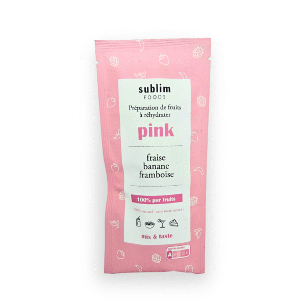 Smoothie Pink fraise banane de Sublim foods
